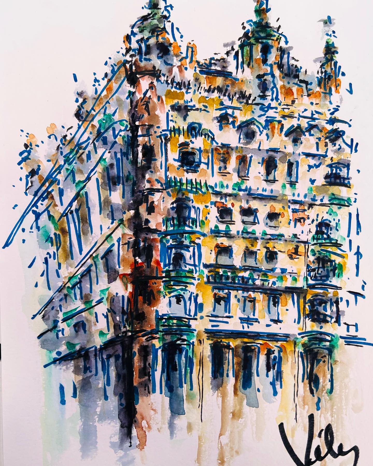 Imaginary Gaudí, an original drawing by Jose Velez