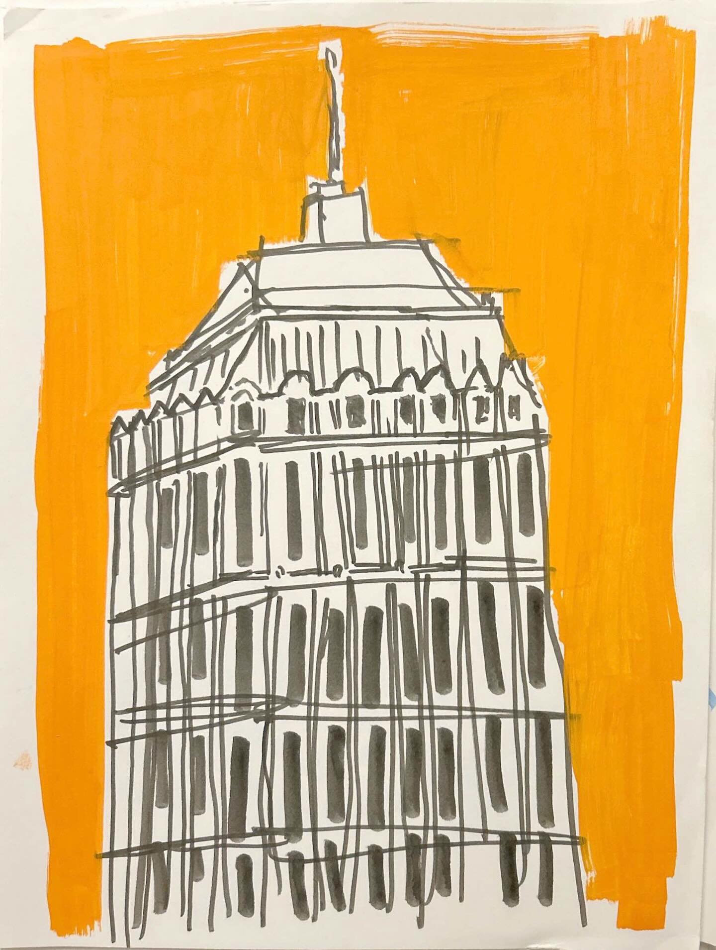 Sunset, an original urban sketch by Jose Velez