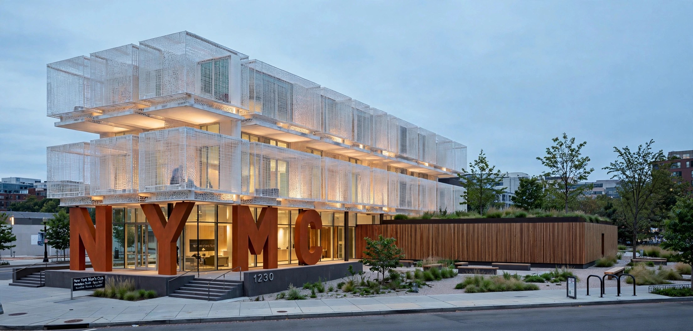 New York Mens Club concept, a tower rising above the Manhattan skyline